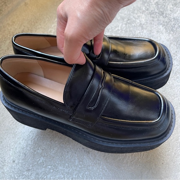 SHOP PECHE - Malo Black Platform Vegan Leather Loafers - Size 7 - Picture 6 of 6